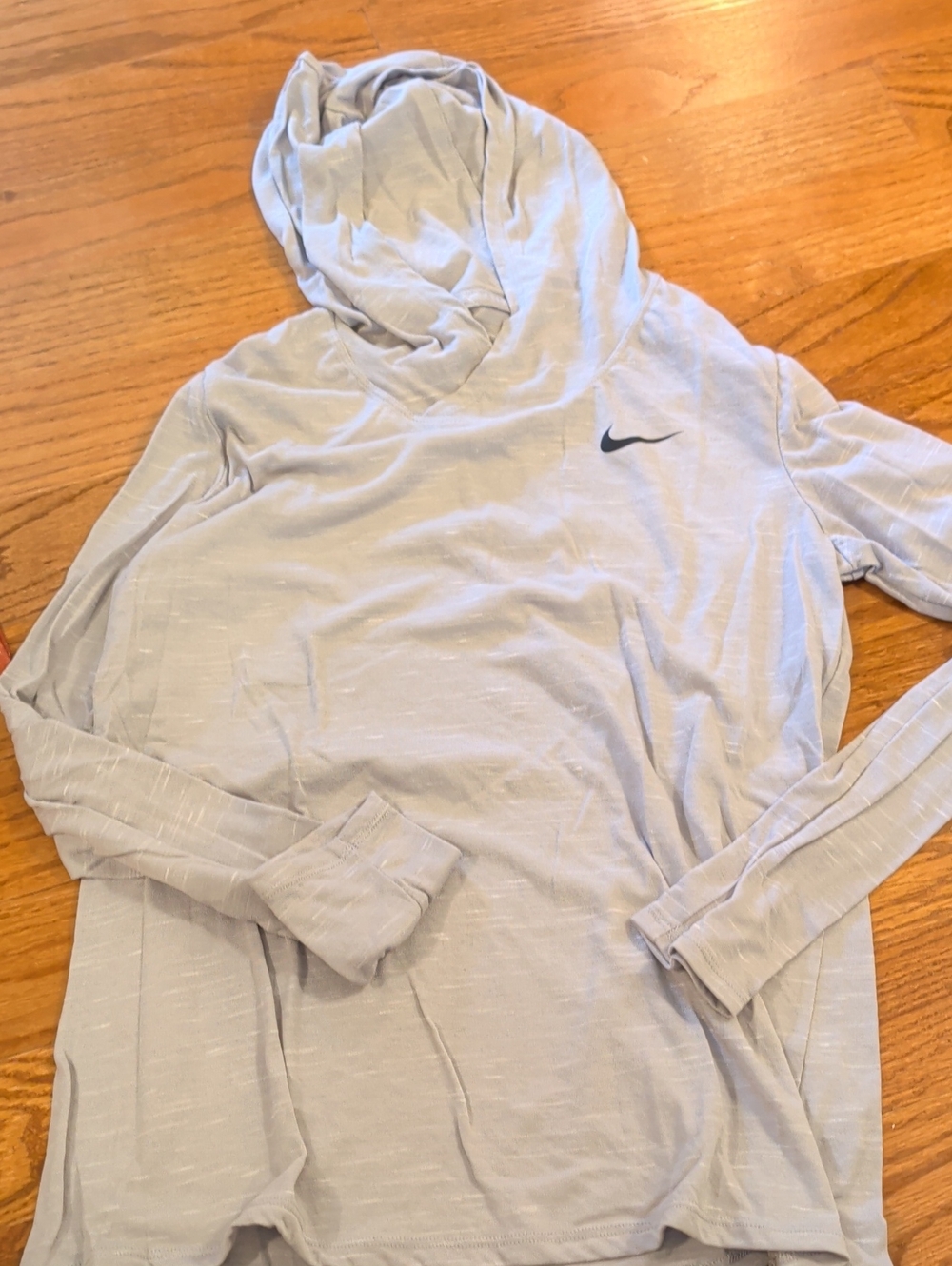 Nike Light Gray Hooded Long-Sleeve Pullover